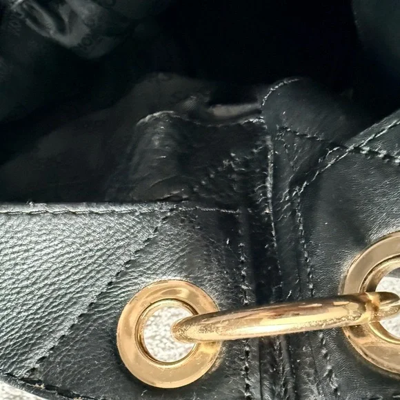 Michael Kors Black Shoulder Bag with Gold Accents - Picture 15 of 16